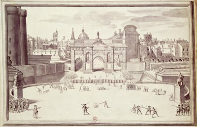 Barrikaden am Porte Sainte-Antoine, 26. August 1648 von French School